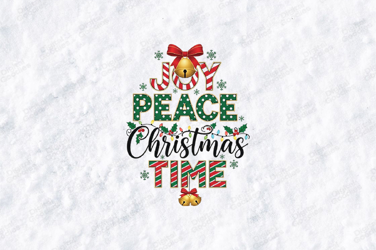 Joy Peace Christmas Time SVG Retro Holiday Pattern Cut File