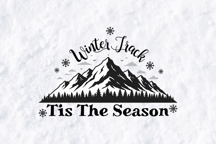 Winter Track Tis The Season Mountain SVG Holiday