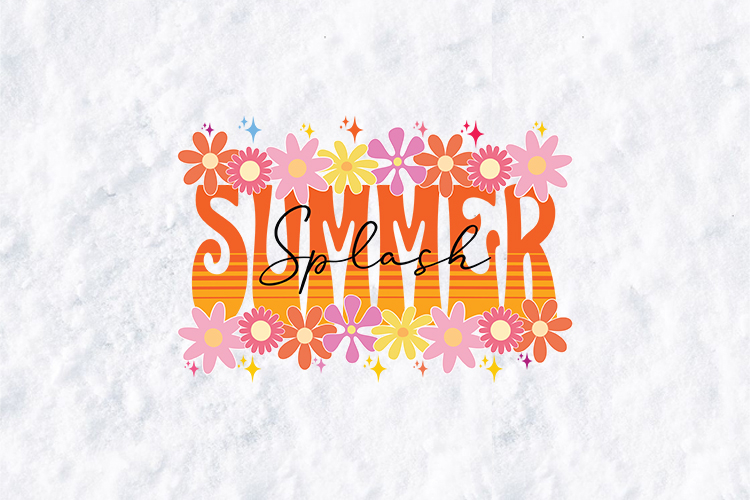 Retro Summer Splash Floral SVG Groovy Boho T-Shirt Design