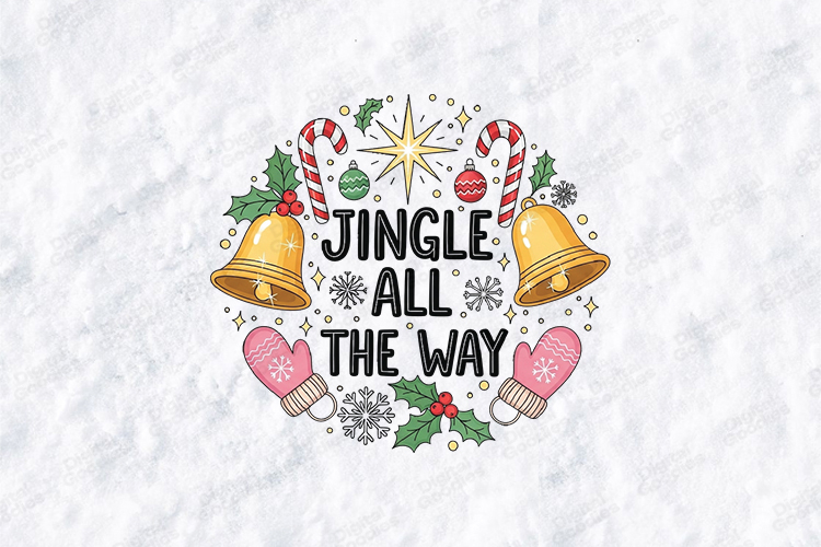 Jingle All The Way Wreath SVG | Festive Holiday Circle