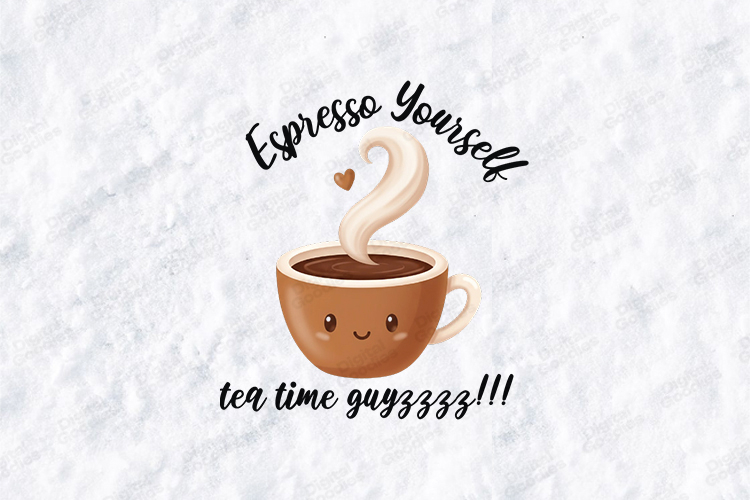 Kawaii Espresso Yourself Coffee SVG - Funny Latte Art PNG example image 1