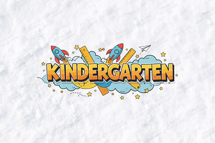 Kindergarten SVG - Rocket Ship School Supplies Cut File