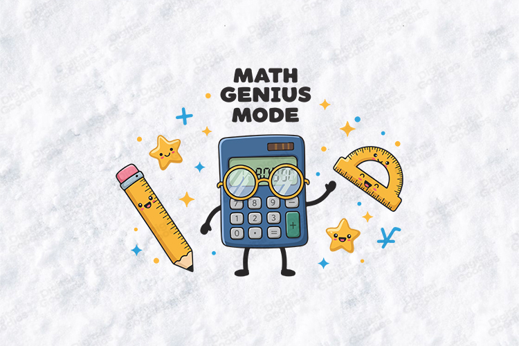 Math Genius Mode SVG - Kawaii Calculator Math Teacher File