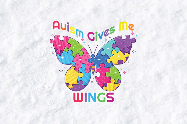 Autism Gives Me Wings SVG - Puzzle Butterfly Awareness File