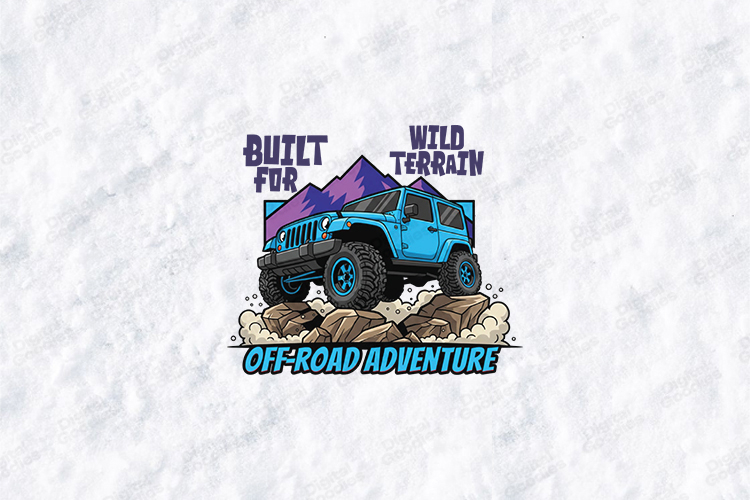 Built For Wild Terrain SVG - Blue Jeep 4x4 Offroad Cut File