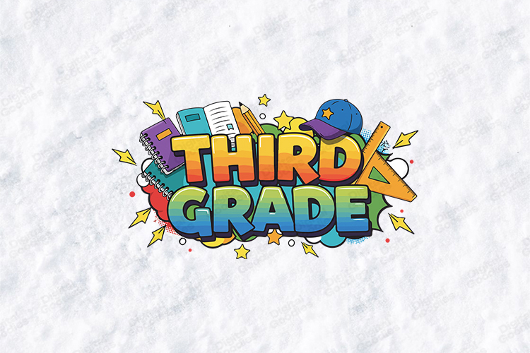 Third Grade SVG - Superhero Comic Style School Cut File