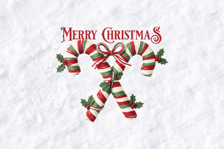 Merry Christmas Candy Canes SVG | Classic Holiday Sweet Art