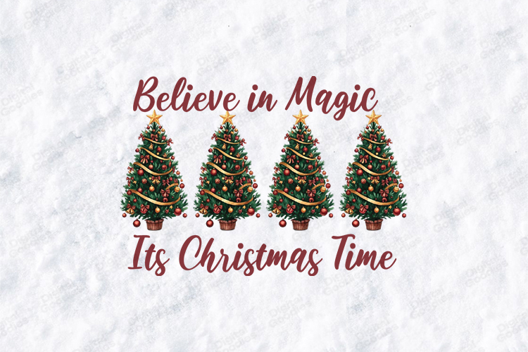 Believe in Magic Its Christmas Time SVG | Holiday Tree Art