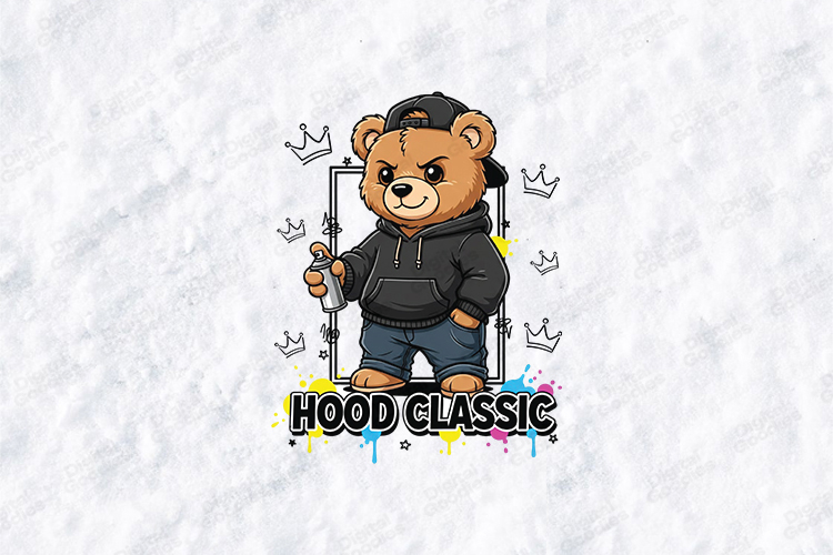 Hood Classic Teddy Bear SVG - Graffiti Artist Urban Bear Art