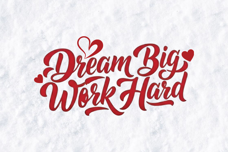 Dream Big Work Hard SVG - Inspirational Hand Lettered Quote