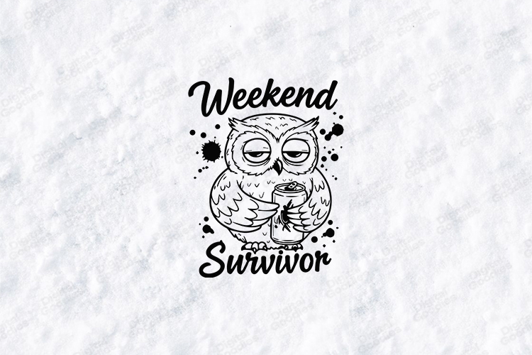 Weekend Survivor Owl SVG Funny Coffee Cute Graphic Design