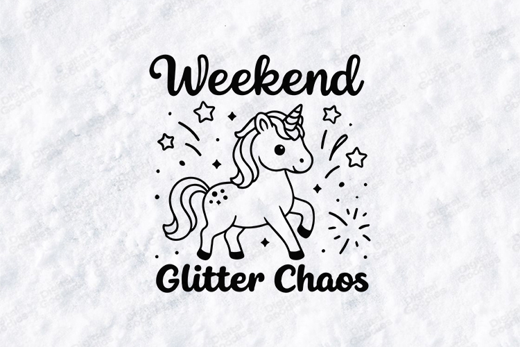 Weekend Glitter Chaos Unicorn SVG | Cute Funny Shirt Design