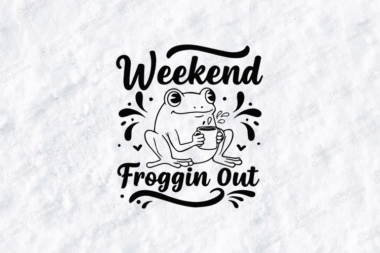 Weekend Froggin Out Frog Tshirt Design Funny Cute Art
