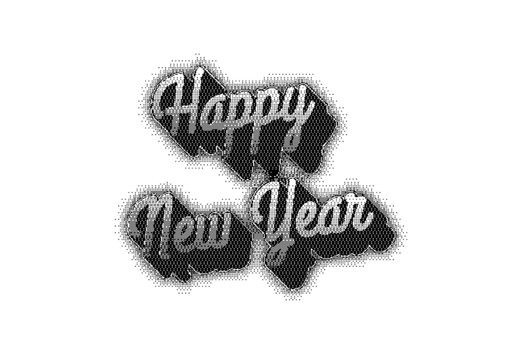 New years day creative lettering typography art concept for
