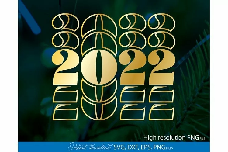New Year 2022 SVG design | New Year sublimation PNG