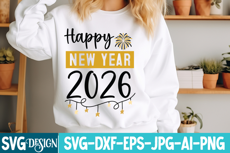 Happy New Year 2026 SVG Design,New Year 2026 Svg Design