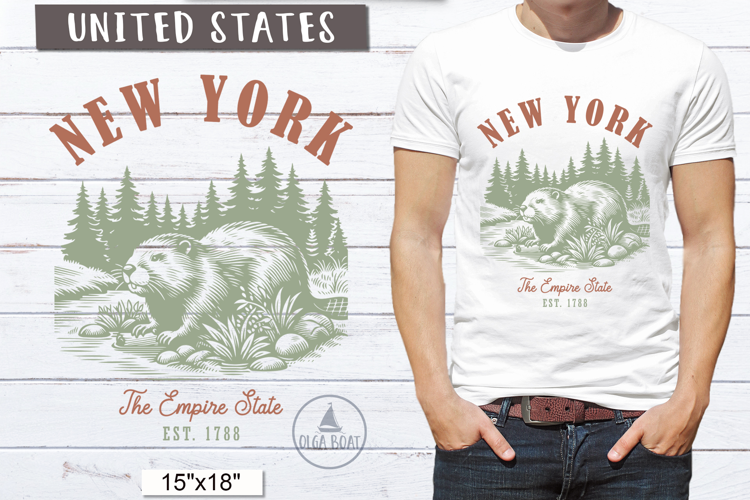 New York PNG | Vintage United States Sublimation Design