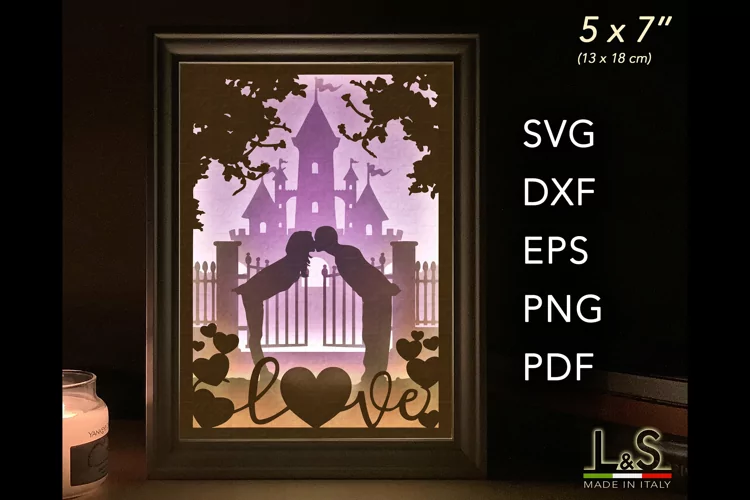 Layered Love Shadow Box svg | 3D Paper Cut Lightbox Template
