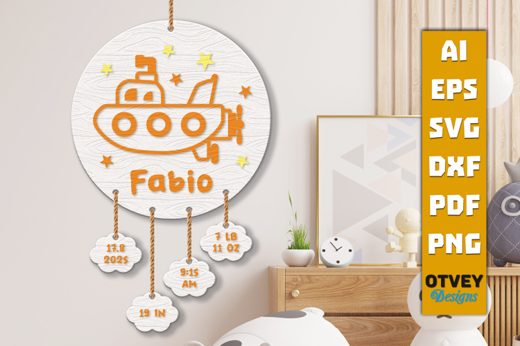 Newborn Baby Personalized Stat Sign Lasercut