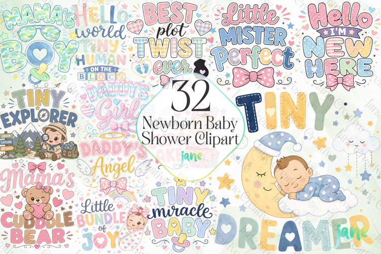 Newborn Baby Shower Clipart