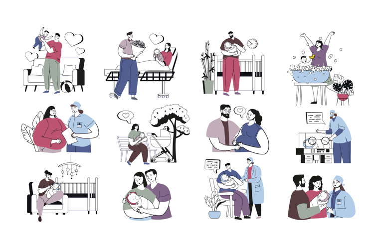 Newborns Vector illustrations