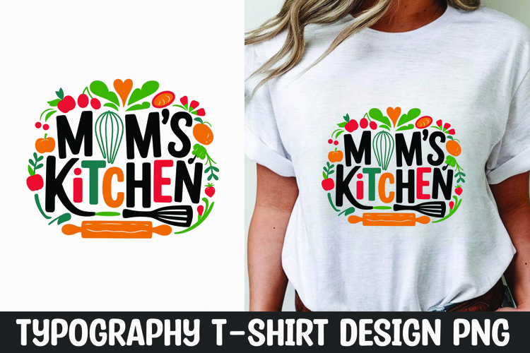 Mom's kitchen quote t-shirt sublimation design example image 1