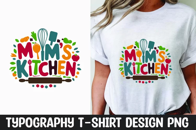 Mom's kitchen quote t-shirt sublimation design