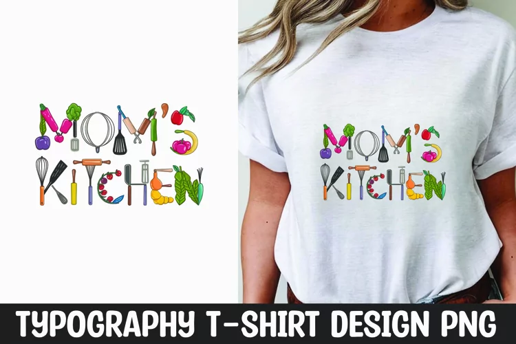 Mom's kitchen quote t-shirt sublimation design