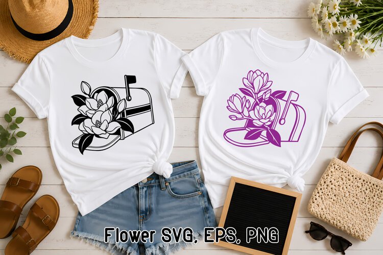Flowers in Mailbox Magnolia SVG Design | Flower SVG example image 1