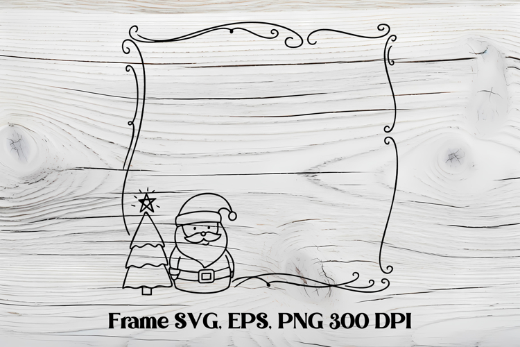 Square Christmas frame SVG design, Christmas frame clipart