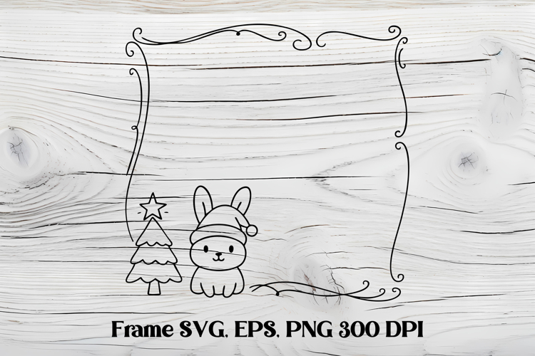 Square Christmas frame SVG design, Christmas frame clipart