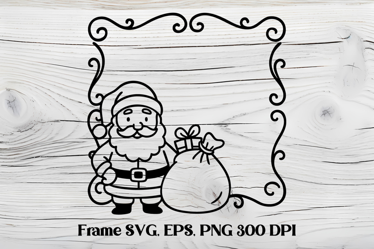 Square Christmas frame SVG design, Christmas frame clipart