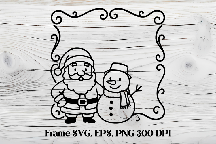 Square Christmas frame SVG design, Christmas frame clipart