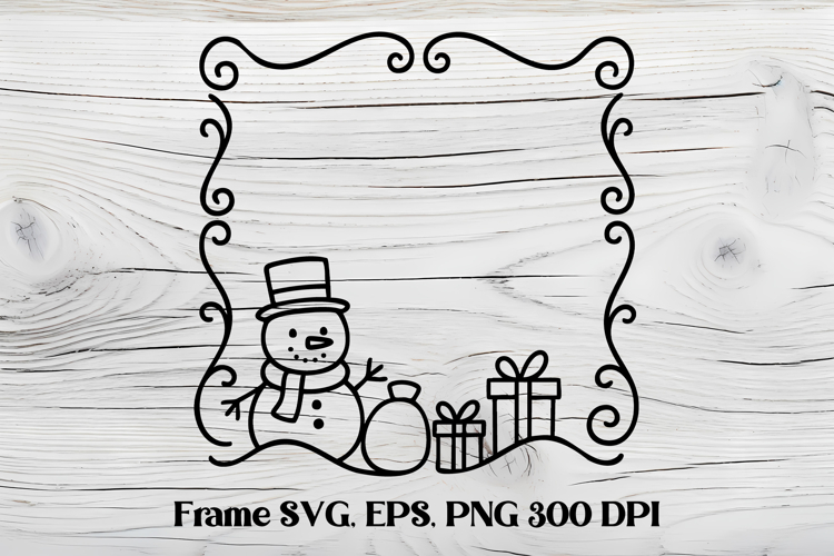 Square Christmas frame SVG design, Christmas frame clipart