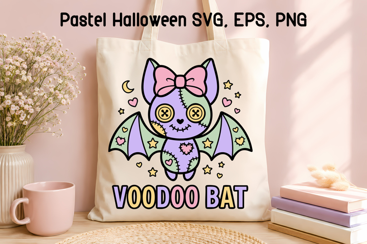 Pastel Halloween Voodoo Bat SVG | Pastel Halloween SVG