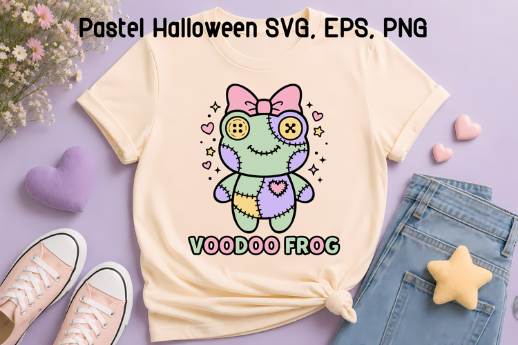 Pastel Halloween Voodoo Frog SVG | Pastel Halloween SVG