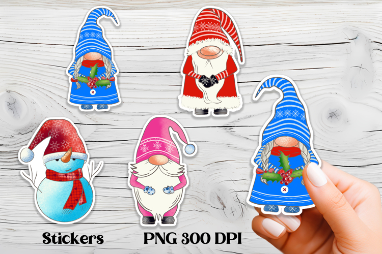 Cute Christmas gnome sticker | Printable winter gnome PNG