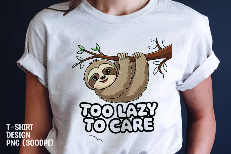 To lazy to care quote t-shirt sublimation