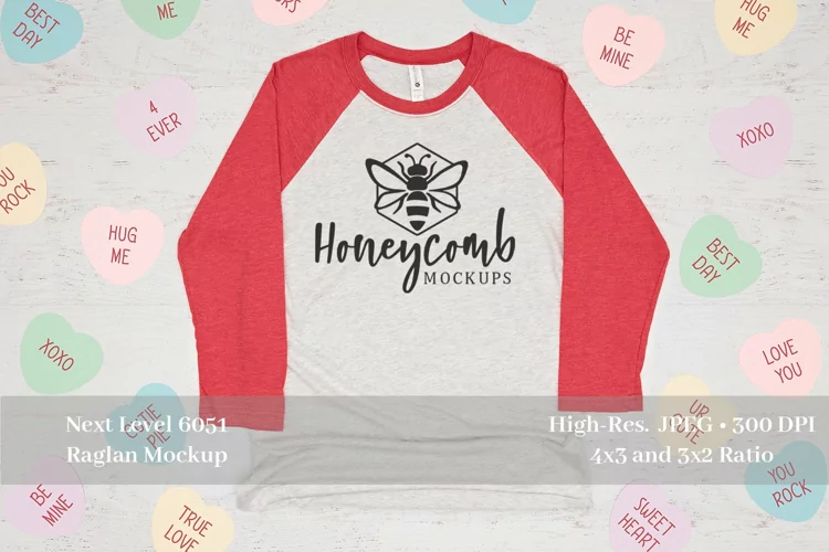 Valentines Raglan Mockup, Next Level 6051 Raglan Mockup