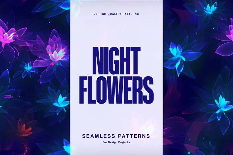 Seamless Night Flowers Pattern
