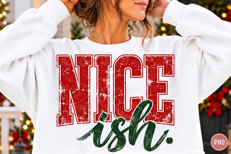 Nice Ish Retro Christmas PNG Design example image 1