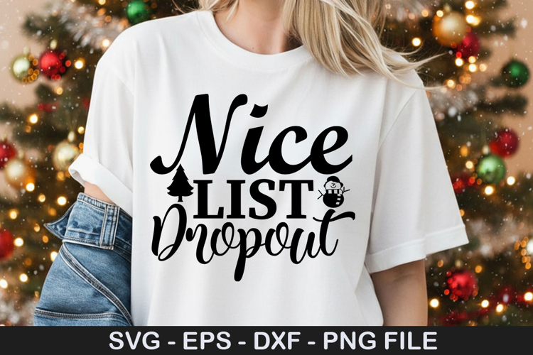Nice list drop out - Christmas SVG Design