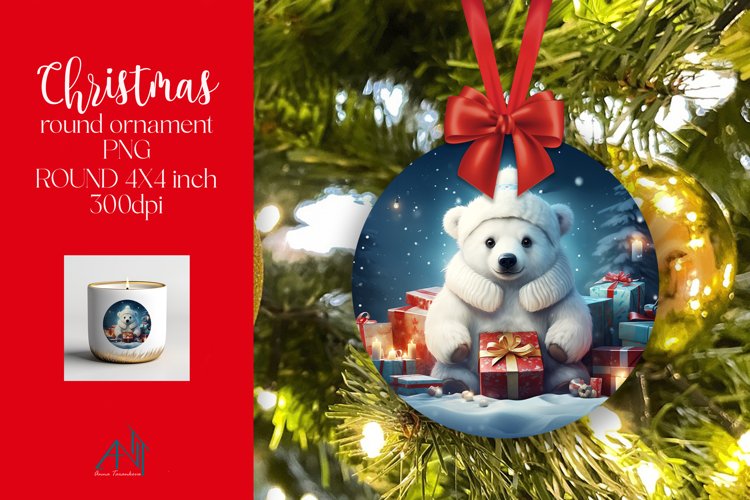 Christmas Round Ornament Sublimation PNG