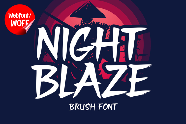 Night Blaze | Japanese Brush Style Webfont for Bold Creative