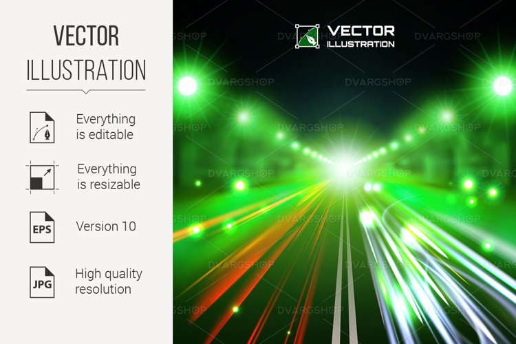 green tint night road example image 1