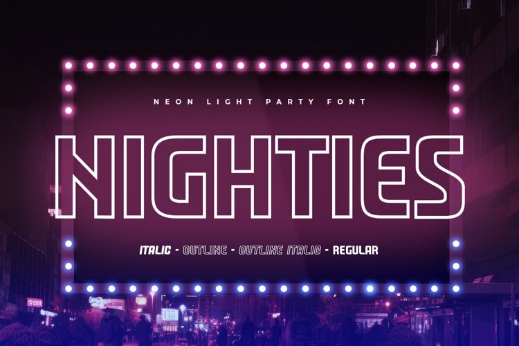 NIGHTIES - Neon Light Party Font example image 1