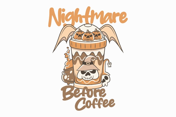 Nightmare Before Coffee T-shirt Design
