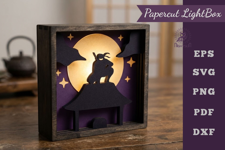 Ninja 3D Paper Lightbox SVG