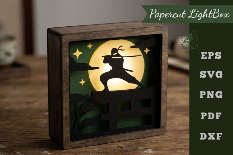 Ninja 3D Paper Lightbox SVG