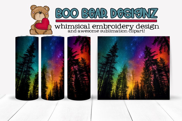 Stary night Sublimation tumbler wrap design example image 1